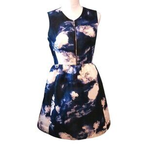 Kate Spade Joss Fit‎ & Flare Cocktail Dress in Blue Dusk Cloud Fabric, Size 6